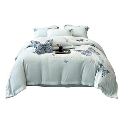 高级感A类母婴刺绣牛奶绒四件套4