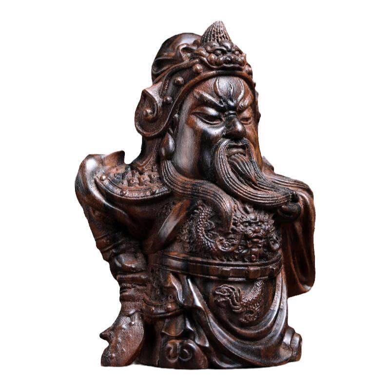 黑丝沉香木关公关二爷摆件
