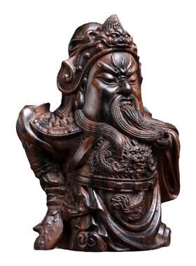 黑丝沉香木关公关二爷摆件