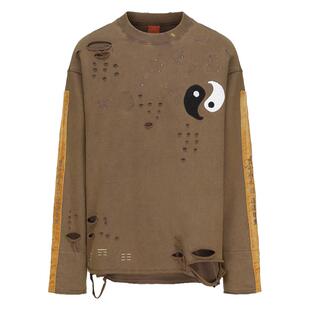 碧海潮生【太极5】秋冬新款中国风国潮宽松圆领水洗刺绣卫衣男女