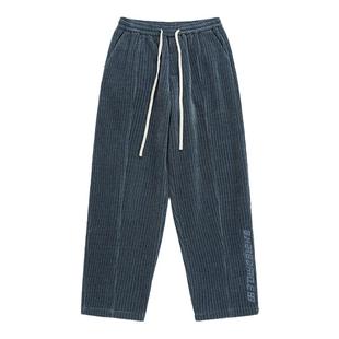 BJHG不计后果灯芯绒加绒裤子男款冬季美式复古加厚直筒休闲卫裤女