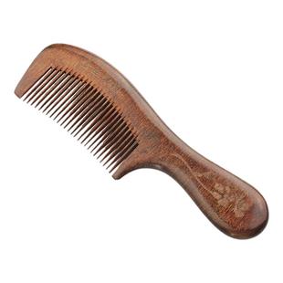 沉水木料檀头部经络梳头绿檀柄梳宽细齿木梳按摩梳子梳头梳子家居