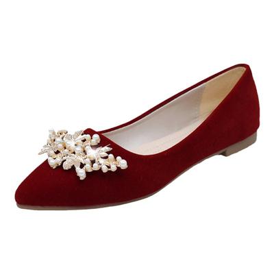 红色孕妇浅口低跟单鞋平底潮牌