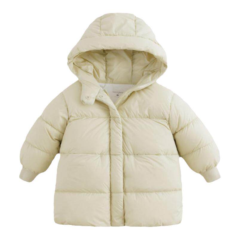 马克珍妮男女童三防中长款羽绒服红色儿童保暖羽绒宝宝冬装241196