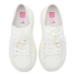 红粉知己增高小白鞋女夏网红饼干鞋舒适透气贝壳头两穿休闲鞋