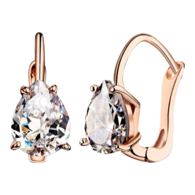 莫桑石水滴耳扣1克拉单钻耳坠