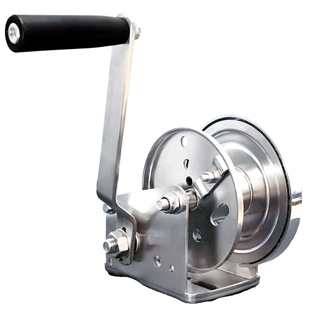 不锈钢自锁手摇动绞盘车厂家钢丝绳绞卷扬机卷绳器污水处理厂吊架