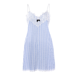 NoirTease新款夏季薄款纯棉吊带睡衣纯欲法式蕾丝100%全棉睡裙女