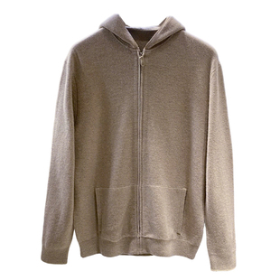 lp秋冬新款连帽针织衫开衫上衣老钱风羊绒显瘦商务休闲毛衣外套男