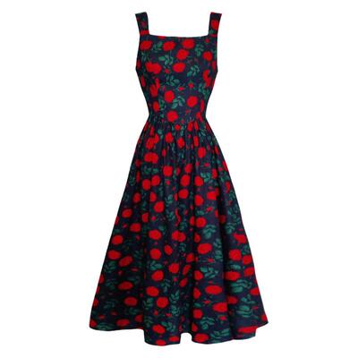 法式复古大摆收腰显瘦清新吊带裙