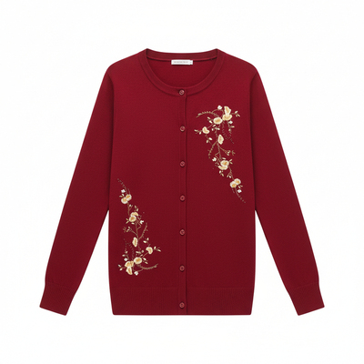 中老年女装纽扣开衫上衣大码