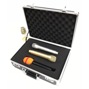 带锁装无线话筒收纳盒麦克风箱子专用声卡手提便携式铝合金收纳箱