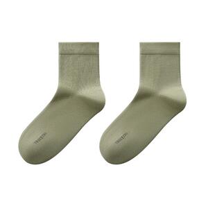 【海藻消臭】有棵树袜子男士中筒袜抗菌防臭吸汗秋冬棉袜黑色袜