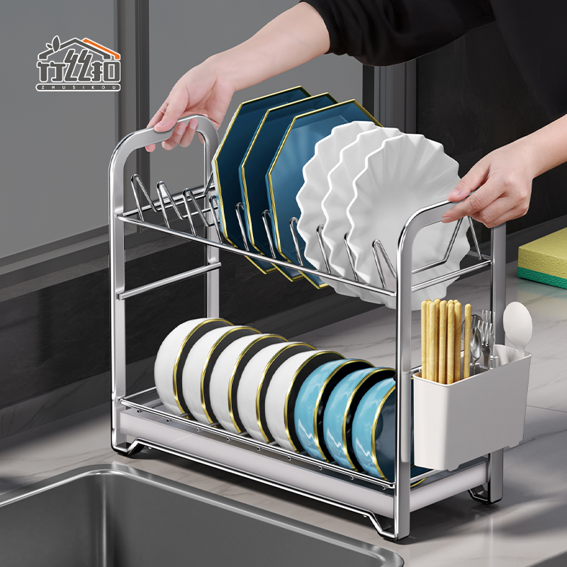 不锈钢碗碟收纳架沥水碗架厨房置物架碗盘碗筷放碗碟子盘子收纳架
