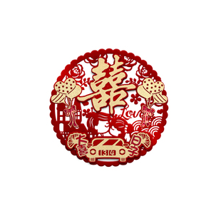 喜字贴婚房布置装饰结婚专用男女方大门入户门卧室门立体囍字贴纸