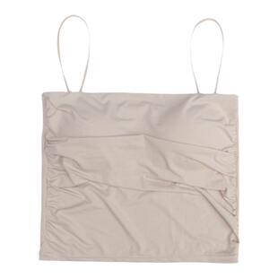 馨帮帮Bra 外穿美背内衣女胸垫一体褶皱吊带背心夏季打底舒适文胸