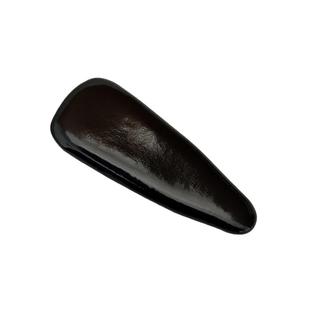 复古气质高级感漆皮三角边夹鸭嘴夹大号亮面PU水滴夹刘海侧边发夹