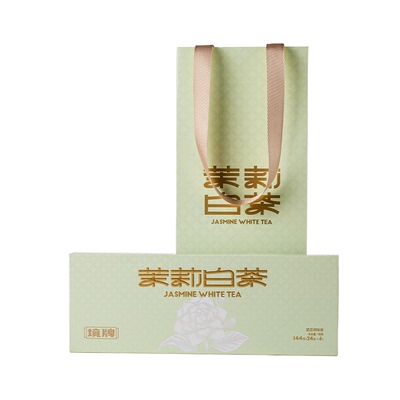 董德境牌福鼎白茶白牡丹茉莉花紧压调味茶144g芽叶舒展茉香浮动茶
