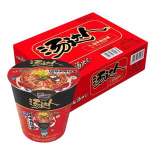 汤达人日式豚骨酸酸辣辣牛肉面桶装泡面整箱批发速食学生宿舍免煮