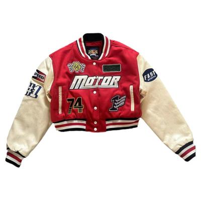 其他赛车服短款PU拼接棉服