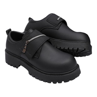 男鞋春季英伦复古男士休闲皮鞋青少年运动厚底增高黑色大头德比鞋