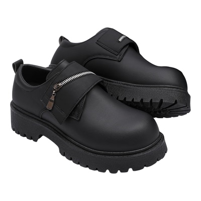 男鞋秋冬英伦复古男士休闲皮鞋青少年运动厚底增高黑色大头德比鞋