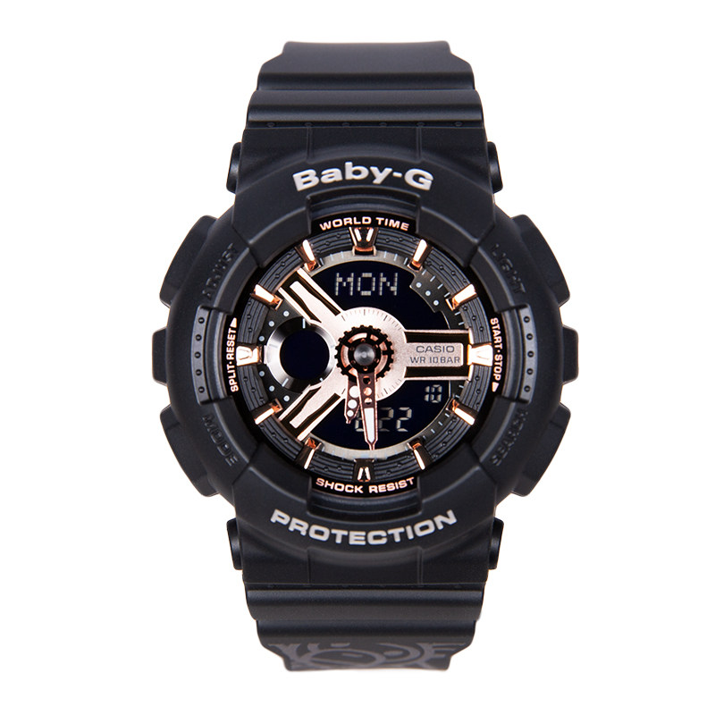 手表女卡西欧baby-g大嘴猴联名限量款ba110rg  G-SHOCK男黑金礼盒