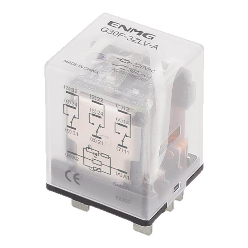恩爵ENMG大电流30A中间电磁继电器G30F 12V24V220V大功率三开三闭