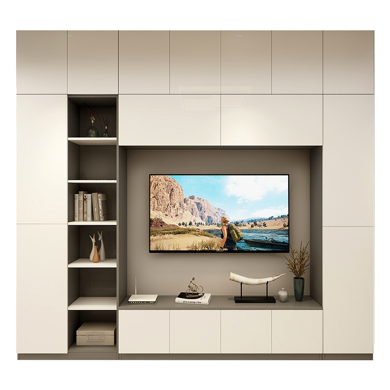 电视柜一体组合墙收纳储物柜现代简约电视背景组合墙柜定制轻奢