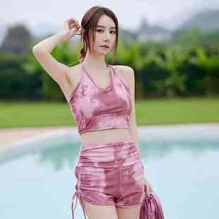 罩衫 三件套长袖 连帽拍照绝美保守微胖遮肉分体 泡温泉大码 泳衣女款