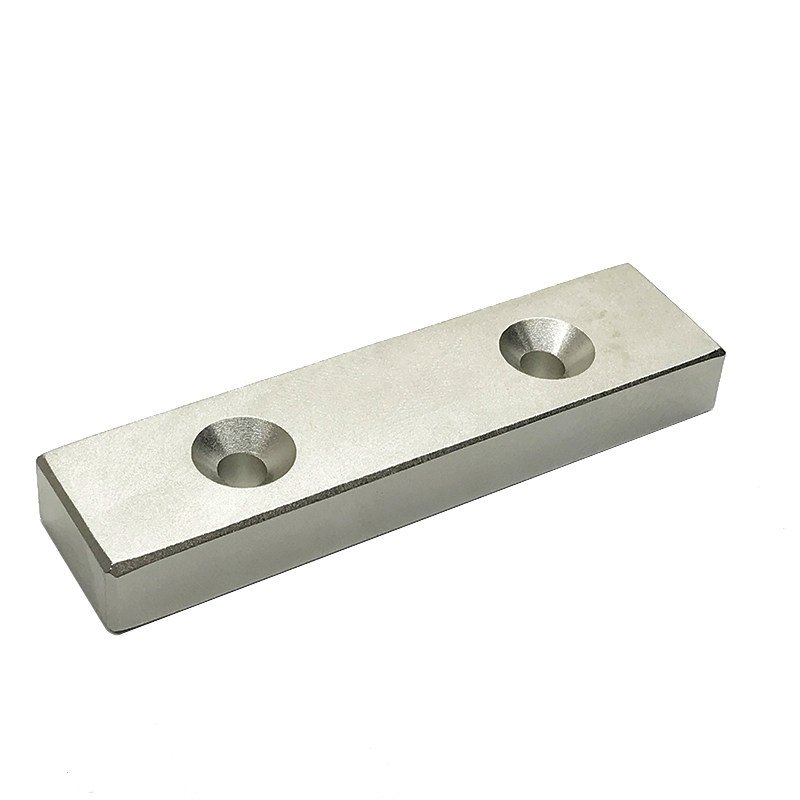 强磁铁100x20x10mm80 60 50 条形吸铁石 超强打捞磁钢带孔钕磁铁