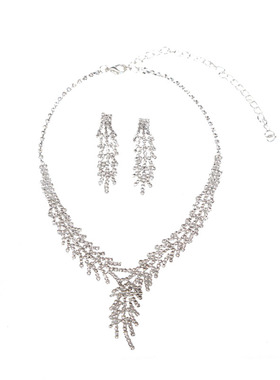 新娘透明耳针婚纱礼服首饰套装