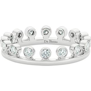 [新年礼物]De Beers 戴比尔斯 Dewdrop 露珠18K白金单层戒指