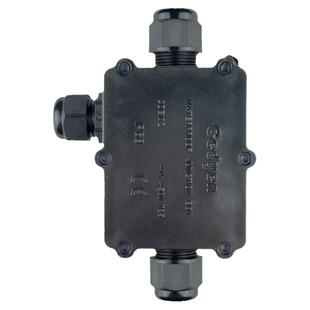 防水接线盒一进二出带端子地埋明装三通户外密封阻燃黑色水下IP68