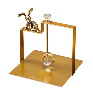 可爱兔子装饰餐巾纸架托餐桌纸巾架高级感餐厅纸巾座铁艺纸巾压台