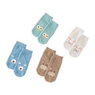 戴维贝拉宝宝小童袜子2026秋冬儿童新款男童女童洋气雪尼尔短袜