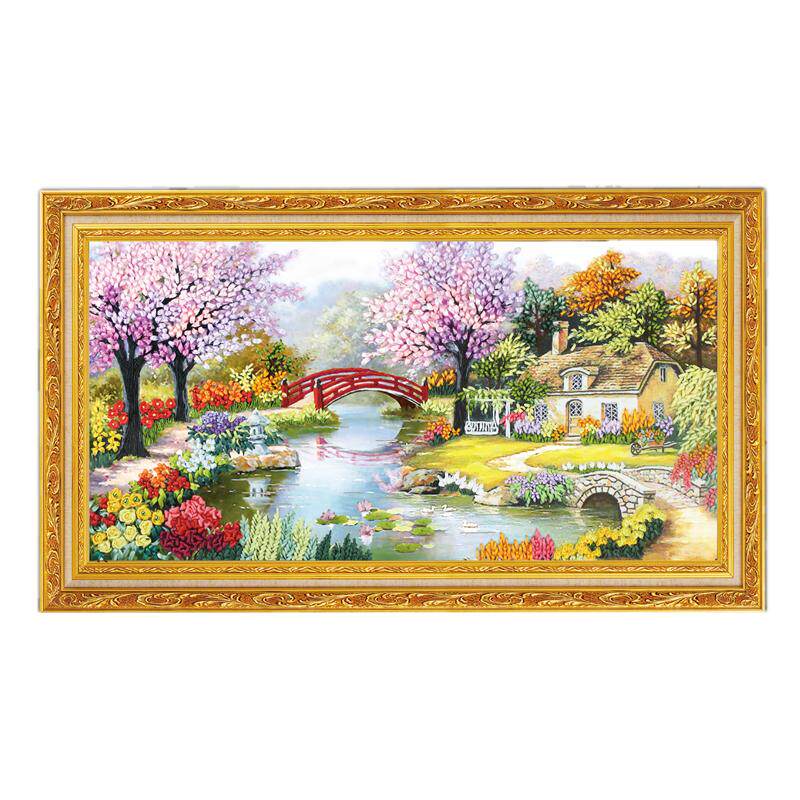 丝带绣新款立体绣手工刺绣自绣diy材料包欧式彩带秀大幅客厅挂画