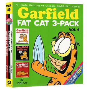 加菲猫漫画三本 英文原版  Garfield Fat Cat 3 Pack 4 畅销儿童漫画书  合订本4 Jim Davis 进口原版英语书 Ballantine Books Inc