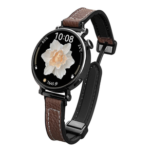 适用于小米watch5表带荔枝纹磁吸小米手表watchs4手表带硅胶贴皮s3智能s2女表color2运动腕带pro时尚小众防水