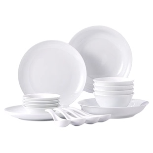 陶溪川景德镇陶瓷暮雪釉下中国色高温白瓷白色碗中式家用盘子餐具