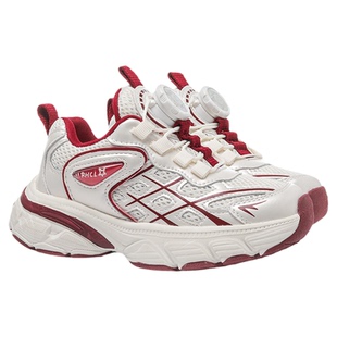 儿童老爹鞋2026新款轻便防滑女童运动鞋红色网面透气男童休闲鞋子