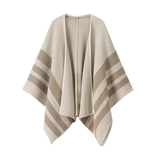 2025新款复古美拉德披肩外搭仿羊绒针织斗篷旅游办公室保暖毛毯女