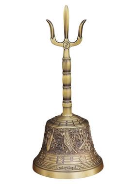 黄铜金刚铃中式三清八卦摇铃摆件