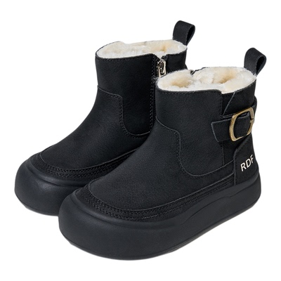 红蜻蜓女童鞋绒加厚雪地靴