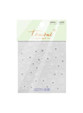 烫金银白色雪花美甲贴纸