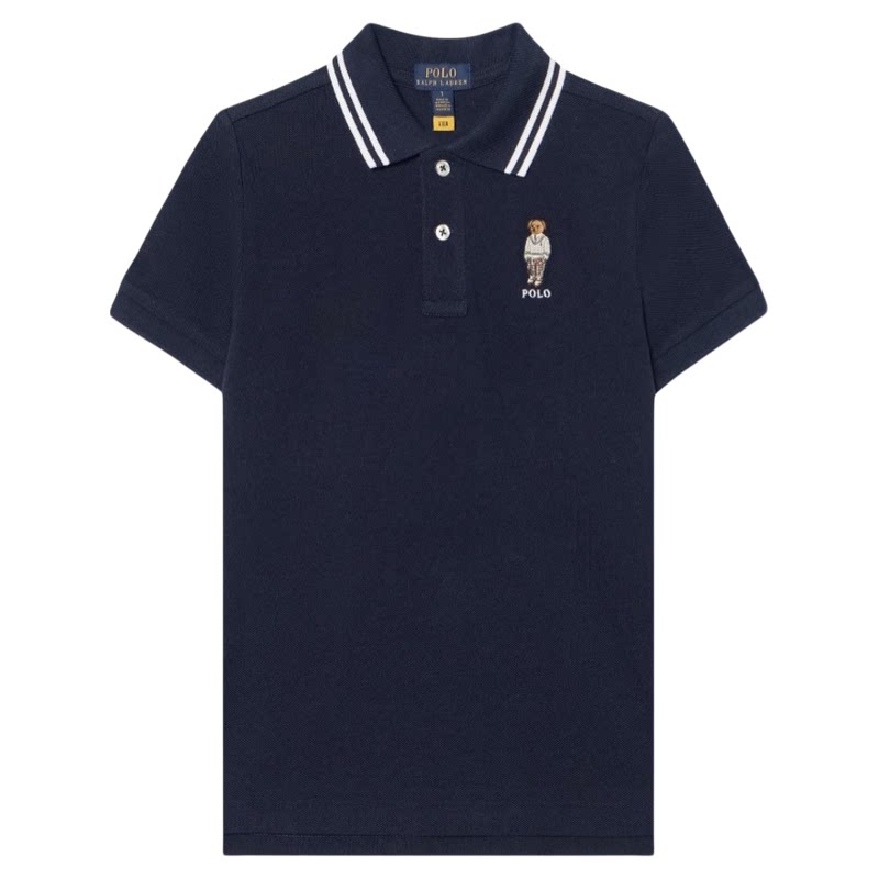 Polo Ralph Lauren拉夫劳伦全棉短袖POLO熊儿童款亲子休闲藏青色