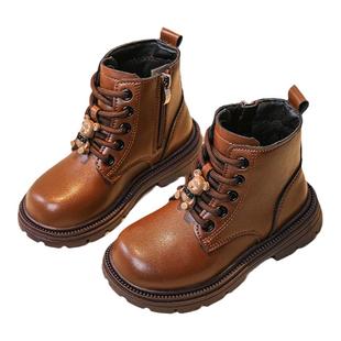 不磨脚女童靴2025新款冬季加绒短靴男女童靴子中大童秋冬防滑棉靴