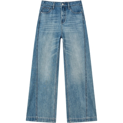 有兰复古宽松直筒牛仔裤