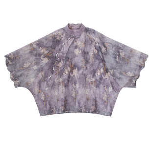 江南范紫色新中式改良旗袍上衣2026复古小个子国风衬衫茶服小衫