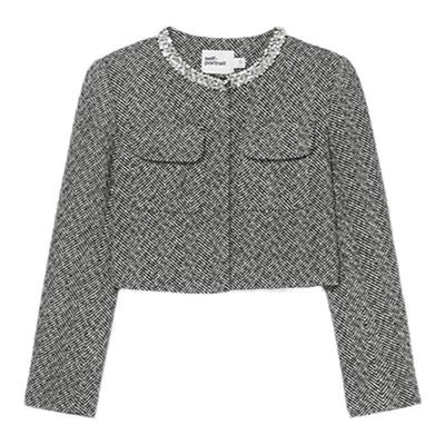 self-portrait人字纹软呢外套